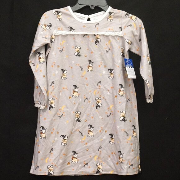 Laura Ashley Gray Halloween Skottie Dog Flannel Nightgown Girl’s 4T - Picture 1 of 6
